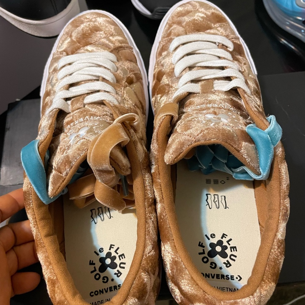 Converse Golf Le Fleur x One Star 'Quilted Velvet Brown Men Sz 10 New No Box - Picture 4 of 9